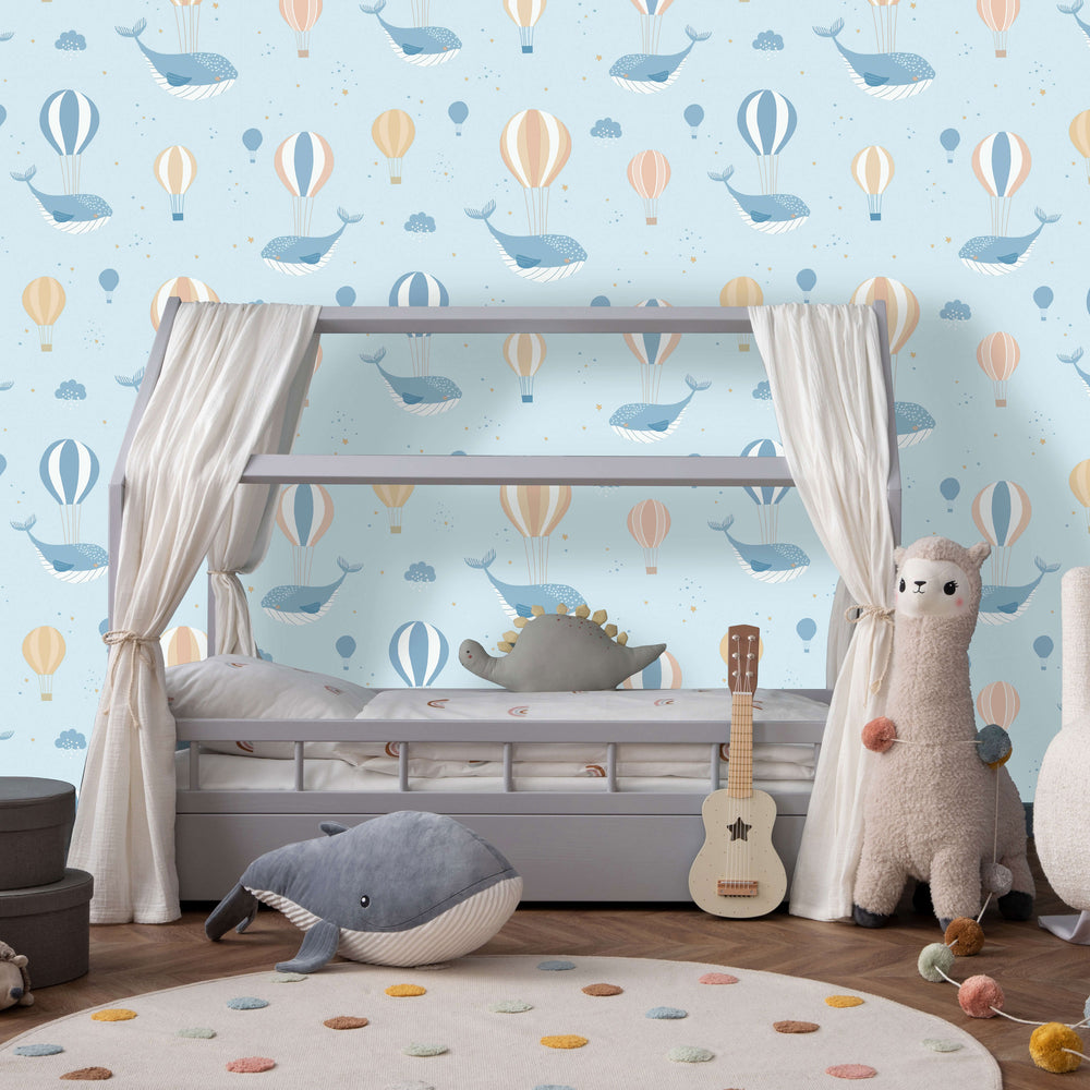 VEER DECOR Celestial Sea Blue Wallpaper Kids;,Nurseries Kids Rooms, Nurseries Blue  Wallpaper - VRSD01-62
