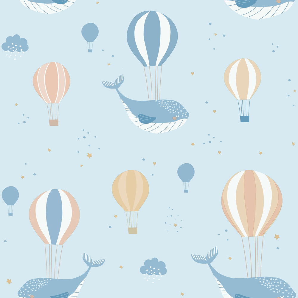 VEER DECOR Celestial Sea Blue Wallpaper Kids;,Nurseries Kids Rooms, Nurseries Blue  Wallpaper - VRSD01-62