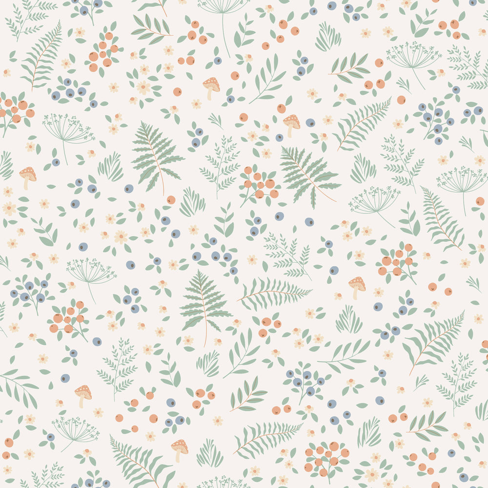 VEER DECOR Bramble & Bloom Blue Wallpaper Kids;,Nurseries Kids Rooms, Nurseries Blue  Wallpaper - VRSD01-66