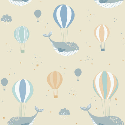 VEER DECOR Celestial Sea Yellow Wallpaper Kids;,Nurseries Kids Rooms, Nurseries Yellow  Wallpaper - VRSD02-62