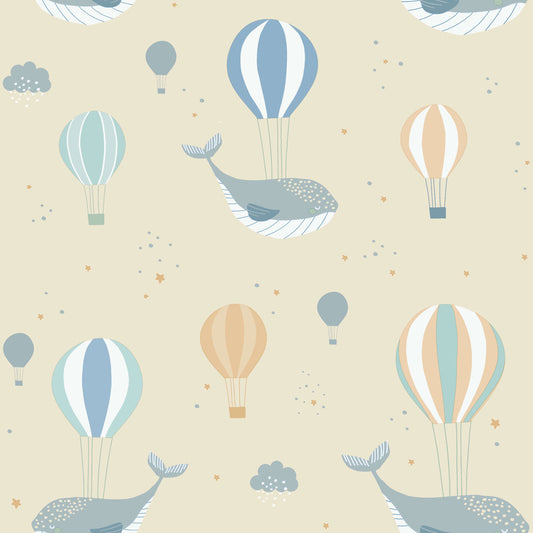 VEER DECOR Celestial Sea Yellow Wallpaper Kids;,Nurseries Kids Rooms, Nurseries Yellow  Wallpaper - VRSD02-62