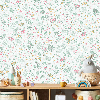 VEER DECOR Bramble & Bloom Pink Wallpaper Kids;,Nurseries Kids Rooms, Nurseries Pink  Wallpaper - VRSD03-66