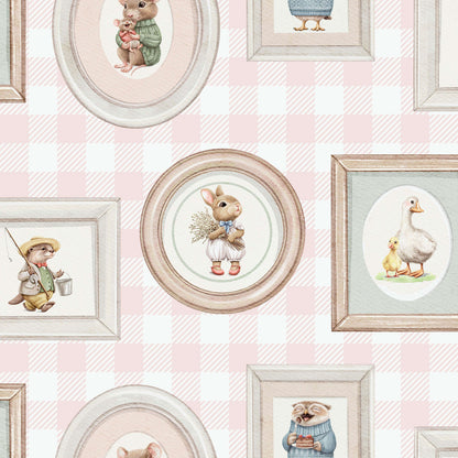 VEER DECOR Woodland Gallery Pink Wallpaper Kids;,Nurseries Kids Rooms, Nurseries Pink  Wallpaper - VRSD03-67