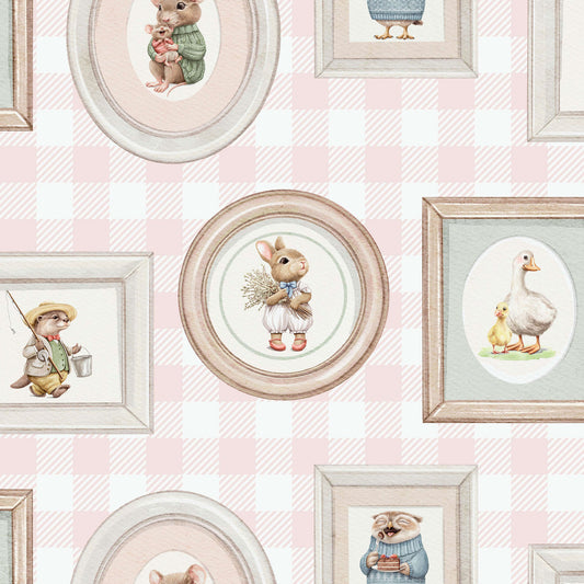 VEER DECOR Woodland Gallery Pink Wallpaper Kids;,Nurseries Kids Rooms, Nurseries Pink  Wallpaper - VRSD03-67