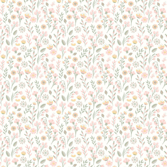 VEER DECOR Blushed Meadow Pink Pastel Wallpaper Kids;,Nurseries Kids Rooms, Nurseries Pink  Wallpaper - VRSD03-83
