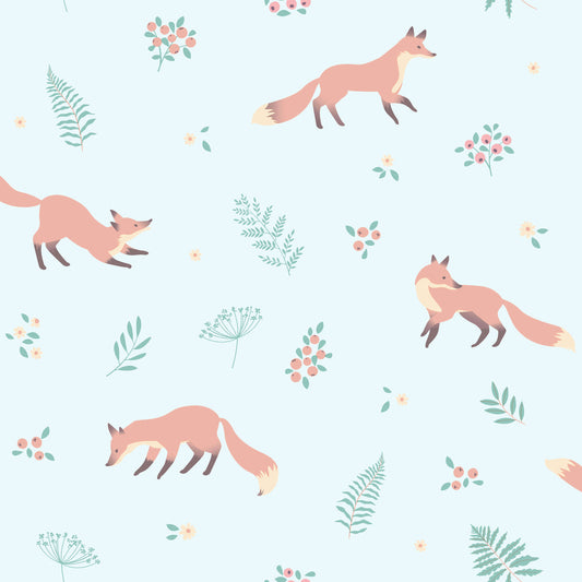 VEER DECOR Fox and Fern Green Wallpaper Kids;,Nurseries Kids Rooms, Nurseries Green  Wallpaper - VRSD04-64