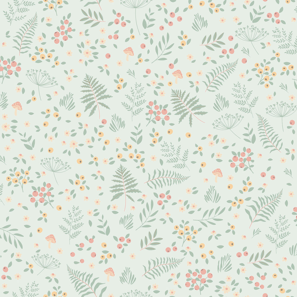VEER DECOR Bramble & Bloom Green Wallpaper Kids;,Nurseries Kids Rooms, Nurseries Green  Wallpaper - VRSD04-66