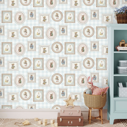 VEER DECOR Woodland Gallery Blue Wallpaper Kids;,Nurseries Kids Rooms, Nurseries Blue  Wallpaper - VRSD04-67