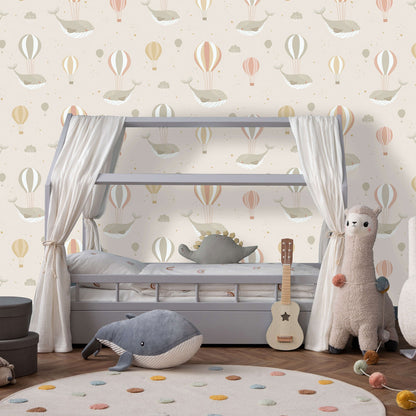 VEER DECOR Celestial Sea Beige Wallpaper Kids;,Nurseries Kids Rooms, Nurseries Beige  Wallpaper - VRSD07-62