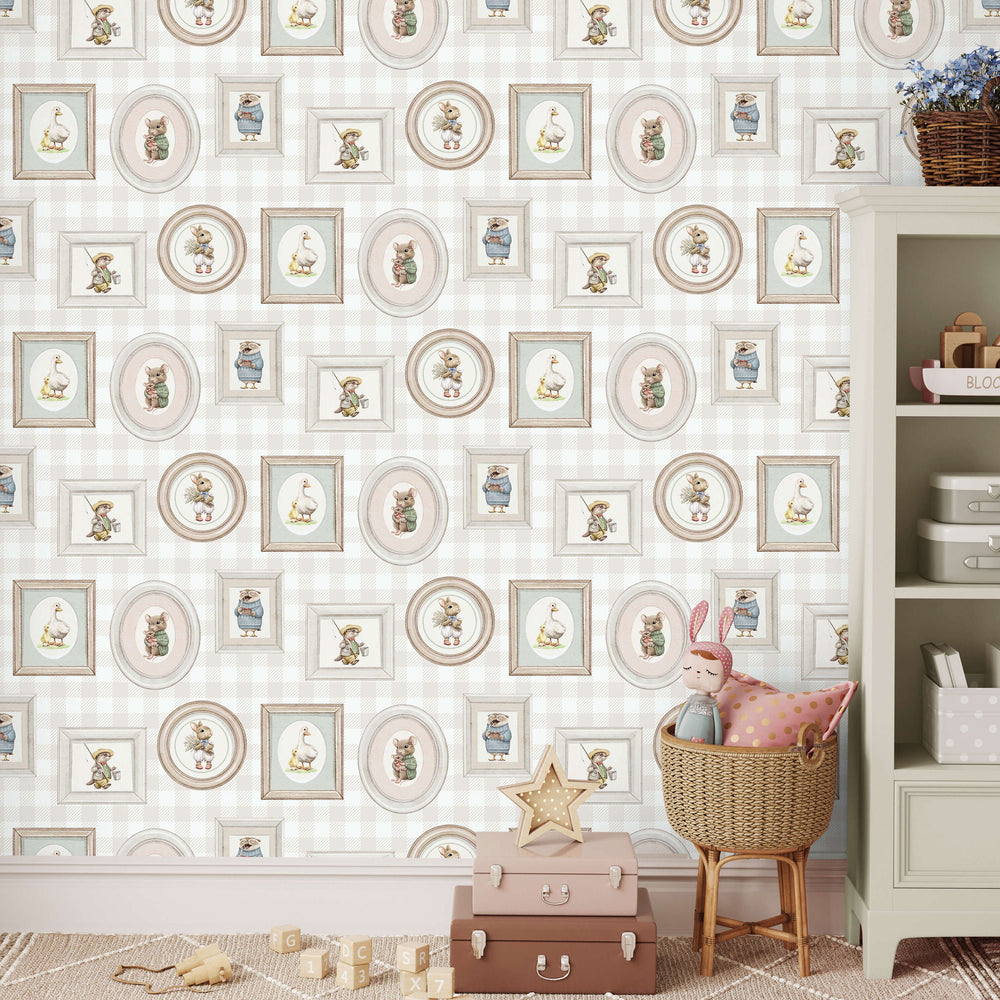 VEER DECOR Woodland Gallery Beige Wallpaper Kids;,Nurseries Kids Rooms, Nurseries Beige  Wallpaper - VRSD07-67