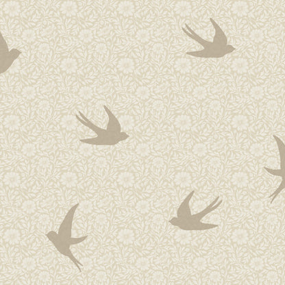 VEER DECOR Sparrow Silhouettes Beige Wallpaper Kids;,Nurseries Kids Rooms, Nurseries Beige  Wallpaper - VRSD07-70
