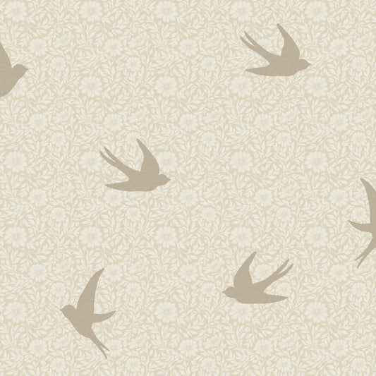 VEER DECOR Sparrow Silhouettes Beige Wallpaper Kids;,Nurseries Kids Rooms, Nurseries Beige  Wallpaper - VRSD07-70