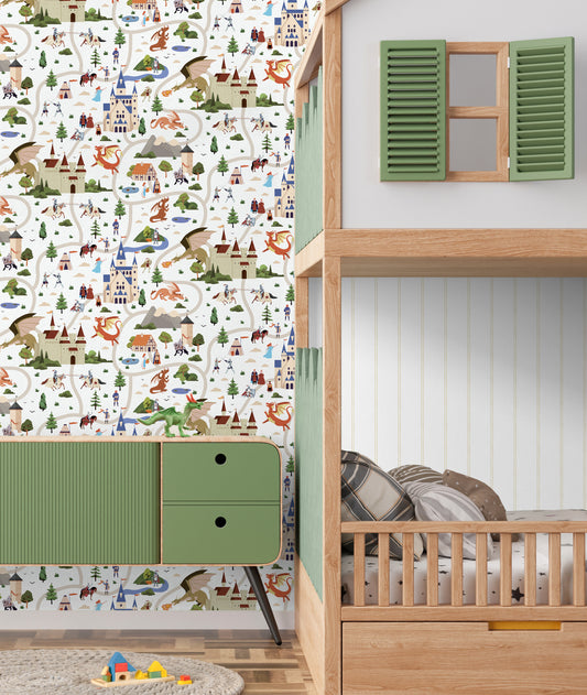 VEER DECOR Knights Adventures Multicolor Wallpaper Children Kids Rooms; Nurseries Multicolor  Wallpaper - VRSD10-63