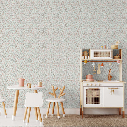 VEER DECOR Blushed Meadow Green Wallpaper Kids;,Nurseries Kids Rooms, Nurseries Green  Wallpaper - VRSD24-83