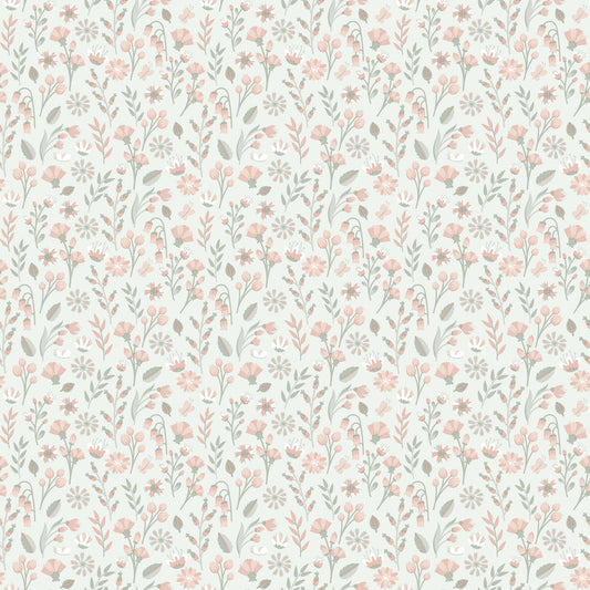 VEER DECOR Blushed Meadow Green Wallpaper Kids;,Nurseries Kids Rooms, Nurseries Green  Wallpaper - VRSD24-83