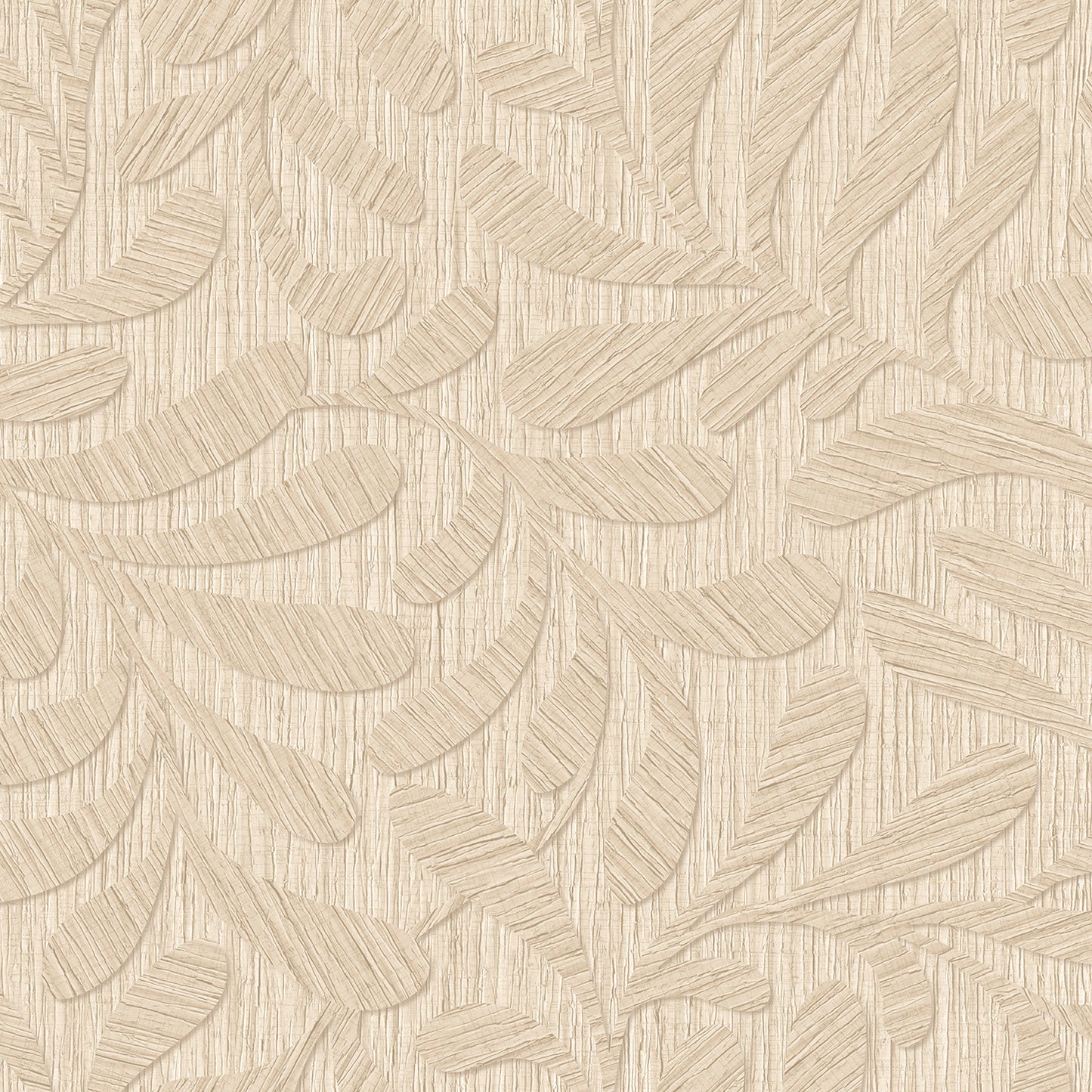 VEER DECOR Carved Foliage Natural Wallpaper Foliage, Transitional, Traditional, Contemporary Beige  Wallpaper - VRTN50-290