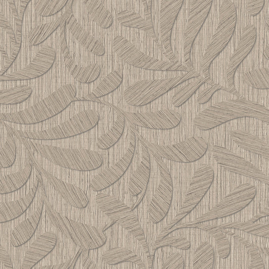 VEER DECOR Carved Foliage Warm Grey Wallpaper Foliage, Transitional, Traditional, Contemporary Grey  Wallpaper - VRTN51-290