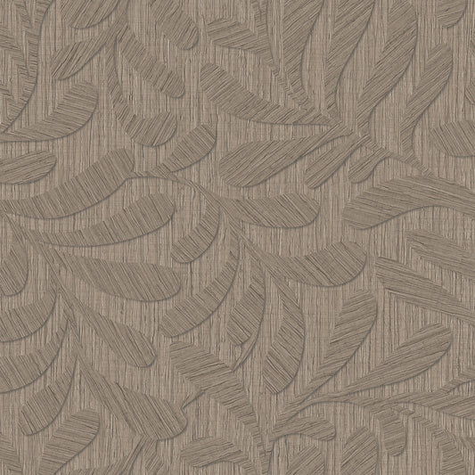 VEER DECOR Carved Foliage Roasted Cashew Wallpaper Foliage, Transitional, Traditional, Contemporary Brown  Wallpaper - VRTN52-290