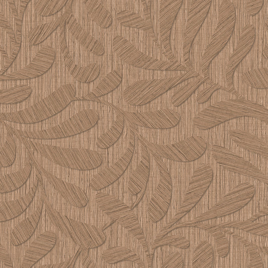 VEER DECOR Carved Foliage Chestnut Wallpaper Foliage, Transitional, Traditional, Contemporary Chestnut  Wallpaper - VRTN53-290