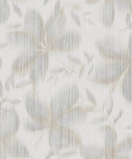 VEER DECOR Vellum Leaf Oyster Mushroom Wallpaper Floral Transitional  Grey-Brown  Wallpaper - VRTN62-290