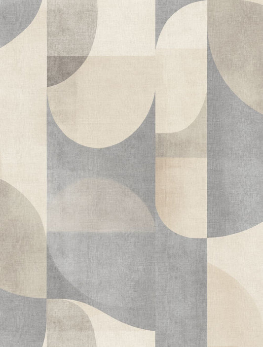 VEER DECOR Abstract Arch Greige Wallpaper Mural Geometric Transitional, Contemporary Greige  Wallpaper - VRTND91-290
