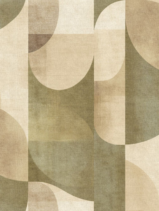 VEER DECOR Abstract Arch Oil Green Wallpaper Mural  Geometric Transitional, Contemporary Green  Wallpaper - VRTND94-290