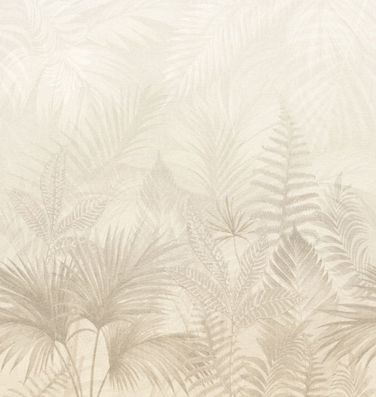 VEER DECOR Linen Jungle Greige Wallpaper Mural  Tropical Transitional, Contemporary Greige  Wallpaper - VRTND95-290
