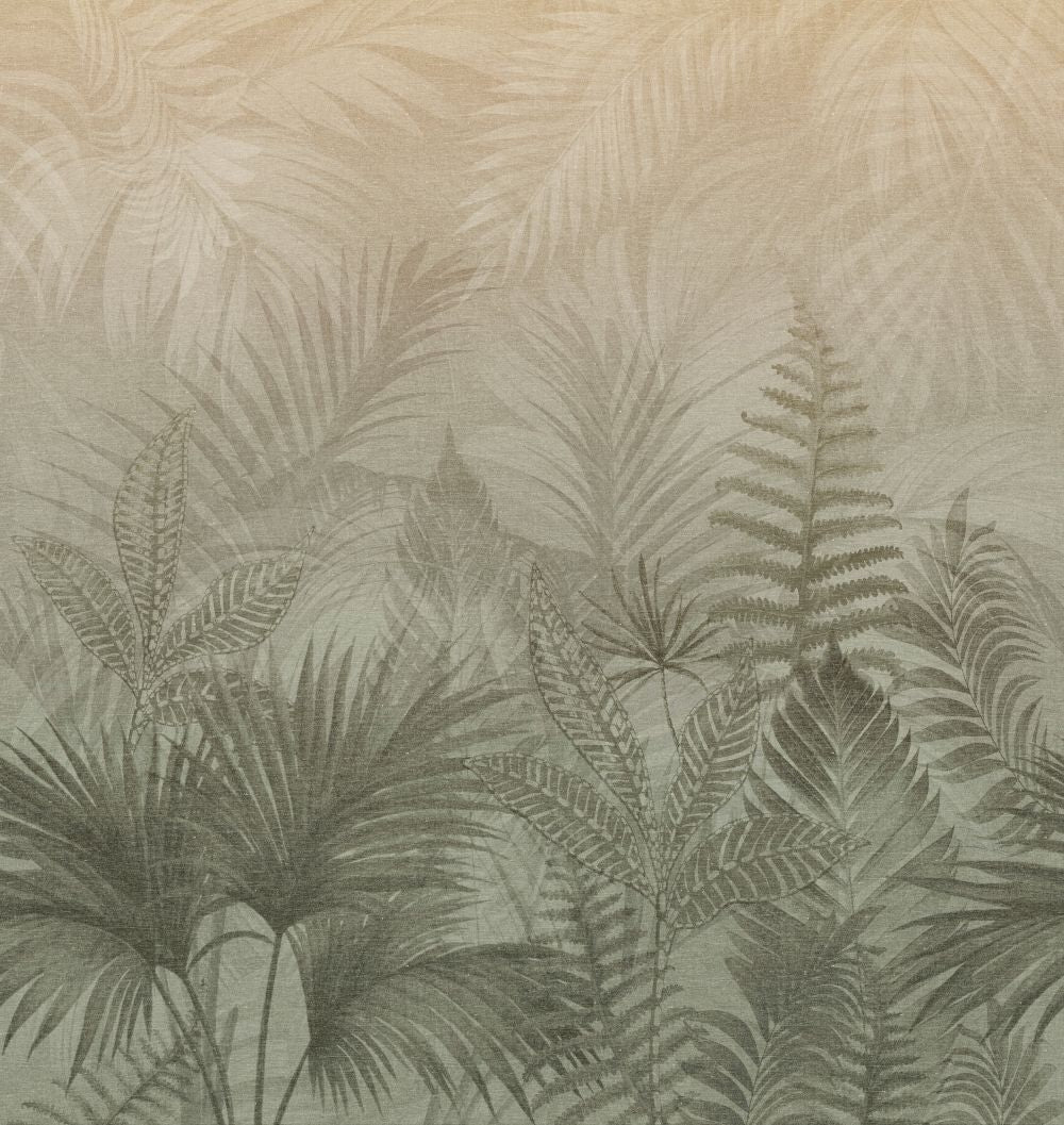 VEER DECOR Linen Jungle Oil Green Wallpaper Mural  Tropical Transitional, Contemporary Green  Wallpaper - VRTND96-290