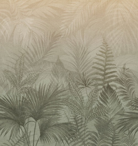 VEER DECOR Linen Jungle Oil Green Wallpaper Mural  Tropical Transitional, Contemporary Green  Wallpaper - VRTND96-290