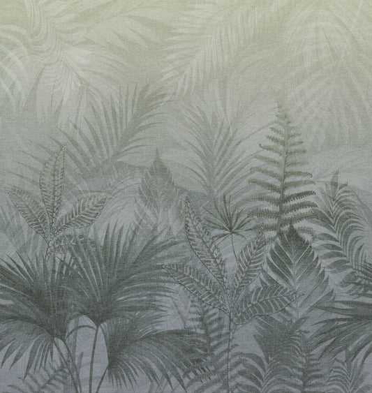 VEER DECOR Linen Jungle Blue Fusion Wallpaper Mural  Tropical Transitional, Contemporary Blue  Wallpaper - VRTND97-290