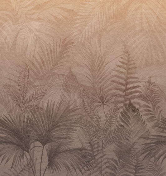 VEER DECOR Linen Jungle Terracotta Wallpaper Mural  Tropical Transitional, Contemporary Terracotta  Wallpaper - VRTND98-290
