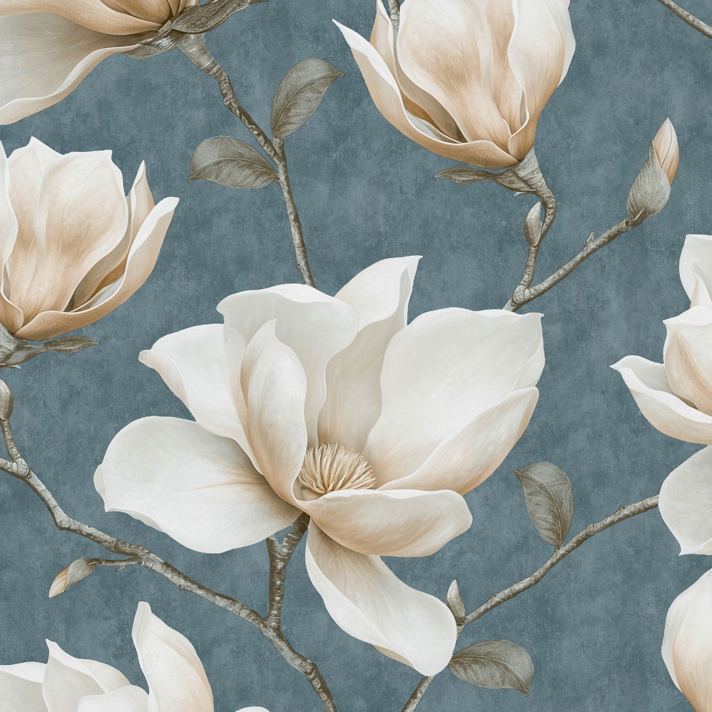 VEER DECOR Grand Magnolia Bue Wallpaper Floral Traditional Bue  Wallpaper - VRVZ201-92