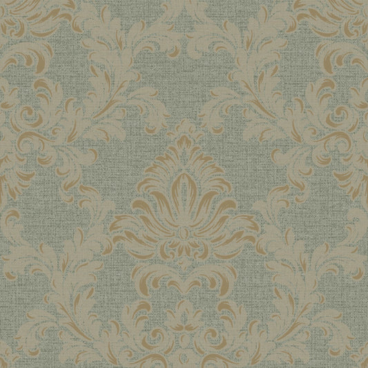 VEER DECOR Venezia Damask Green Wallpaper Floral Traditional Green  Wallpaper - VRVZ904-91