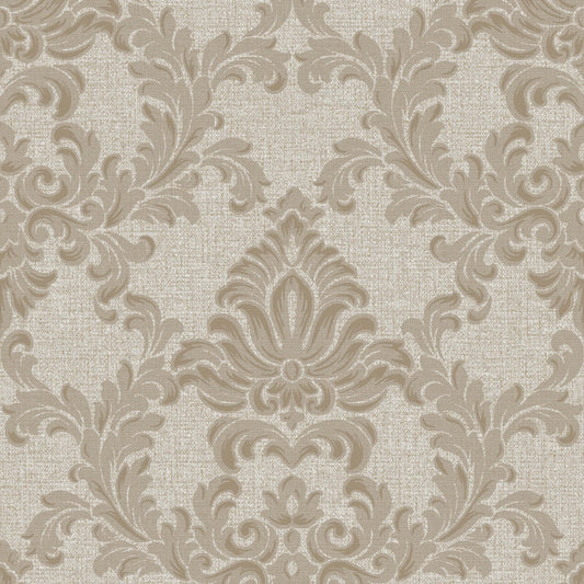 VEER DECOR Venezia Damask Beige Wallpaper Floral Traditional Beige  Wallpaper - VRVZ907-91