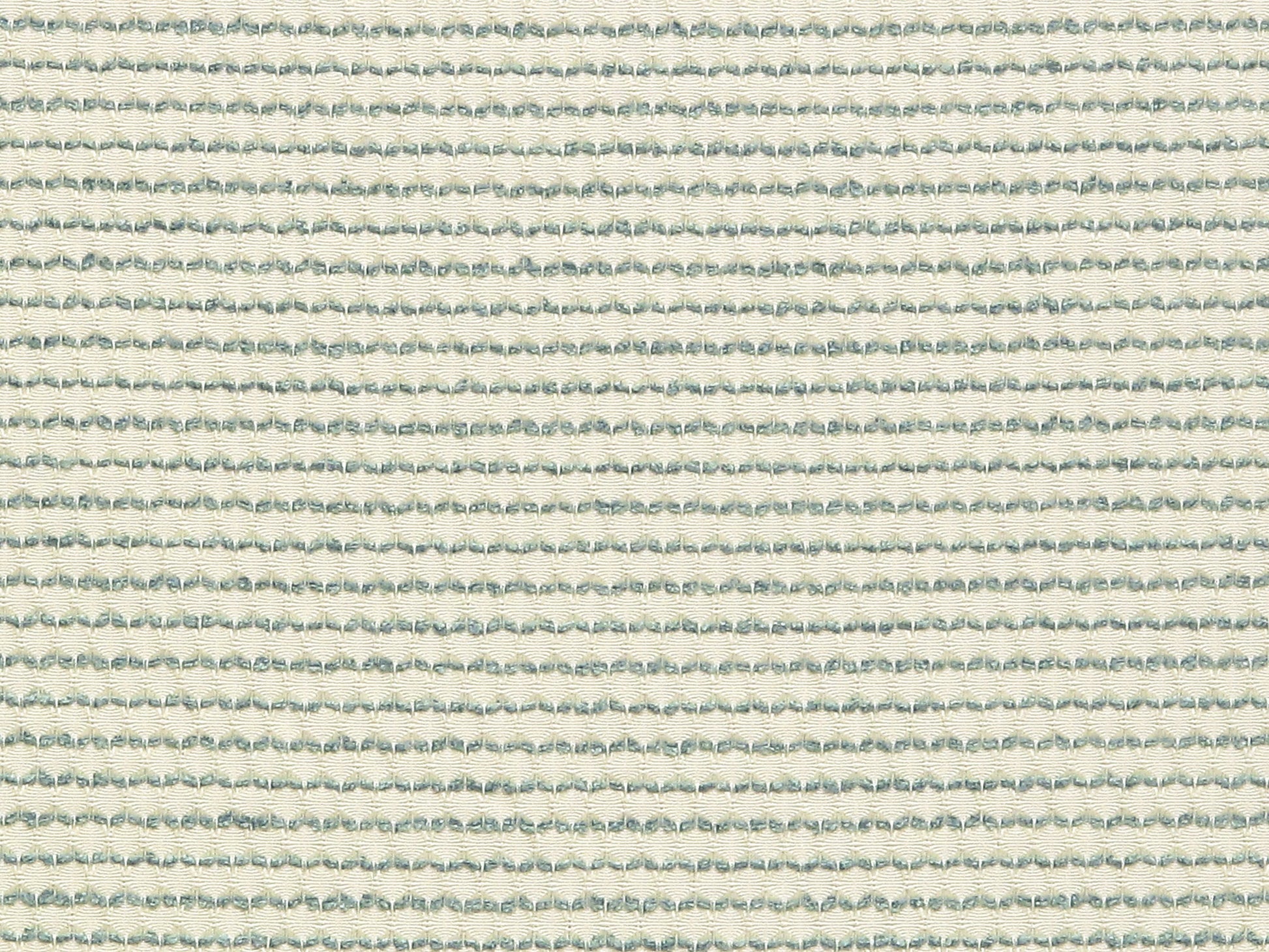 Cream and pale blue striped woven upholstery fabric with a subtle ribbed texture.