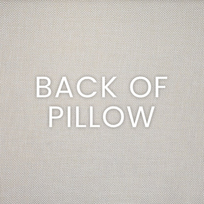 Back of ivory pillow with beige woven fabric texture.