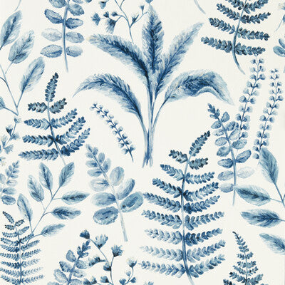 CLARKE AND CLARKE BRACKEN PRINT---BOTANICAL & FLORAL DARK BLUE,,   - W0156/01.CAC.0