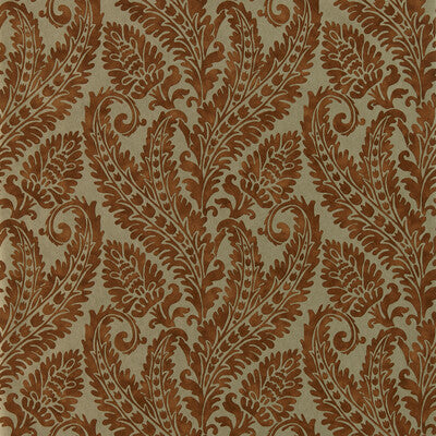 CLARKE AND CLARKE REGALE PRINT--DAMASK-METALLIC RUST,GOLD,   - W0161/04.CAC.0