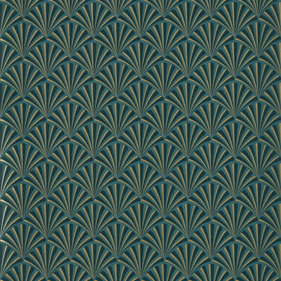 CLARKE AND CLARKE CHRYSLER PRINT--GEOMETRIC-METALLIC TEAL,,   - W0164/04.CAC.0