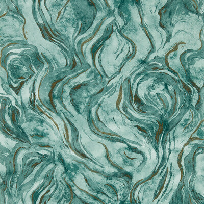 CLARKE AND CLARKE LAVICO PRINT--ABSTRACT-METALLIC TEAL,,   - W0168/04.CAC.0