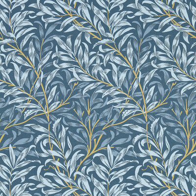 CLARKE AND CLARKE WILLOW BOUGHS PRINT---BOTANICAL & FLORAL DARK BLUE,LIGHT BLUE,GOLD   - W0172/01.CAC.0