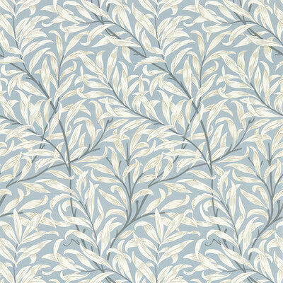 CLARKE AND CLARKE WILLOW BOUGHS PRINT---BOTANICAL & FLORAL WHITE,LIGHT BLUE,GREY   - W0172/02.CAC.0