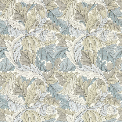 CLARKE AND CLARKE ACANTHUS PRINT---BOTANICAL & FLORAL GREY,TAUPE,LIGHT BLUE   - W0175/03.CAC.0