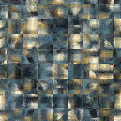 CLARKE AND CLARKE IMPATTO PRINT---GEOMETRIC TEAL,BEIGE,CHARCOAL   - W0182/02.CAC.0