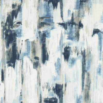 CLARKE AND CLARKE LAGNA PRINT---ABSTRACT BLUE,CHARCOAL,WHITE   - W0183/01.CAC.0