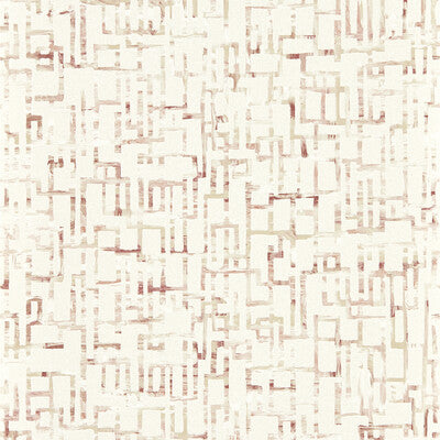 CLARKE AND CLARKE QUADRATA PRINT--ABSTRACT-GEOMETRIC BURGUNDY,TAUPE,IVORY   - W0184/01.CAC.0