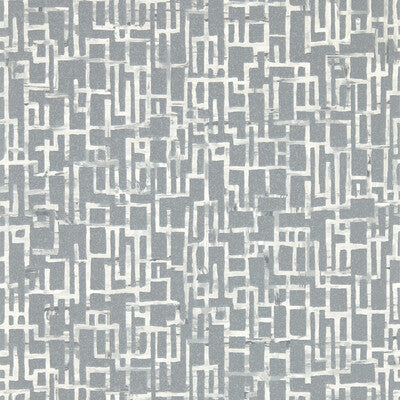 CLARKE AND CLARKE QUADRATA PRINT--ABSTRACT-GEOMETRIC GREY,IVORY,   - W0184/03.CAC.0