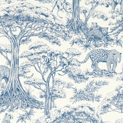 CLARKE AND CLARKE KISUMU PRINT--ANIMAL/INSECTS-TOILE DARK BLUE,BLUE,WHITE   - W0185/01.CAC.0