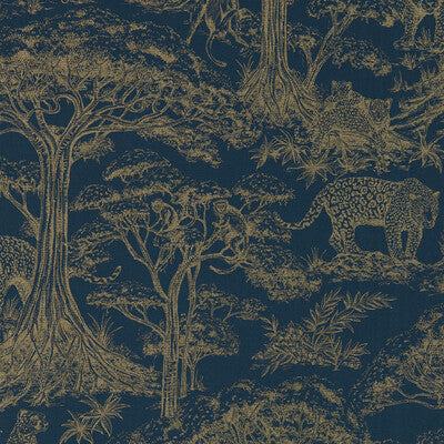 CLARKE AND CLARKE KISUMU PRINT--ANIMAL/INSECTS-TOILE DARK BLUE,BLUE,WHITE   - W0185/02.CAC.0