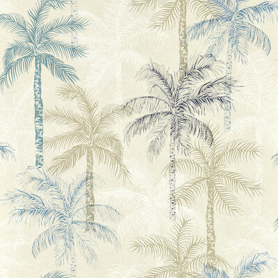 CLARKE AND CLARKE PALMYRA PRINT--BOTANICAL & FLORAL-TEXTURE DARK BLUE,BLUE,   - W0189/01.CAC.0